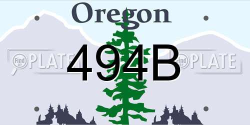 494B Oregon License Plate