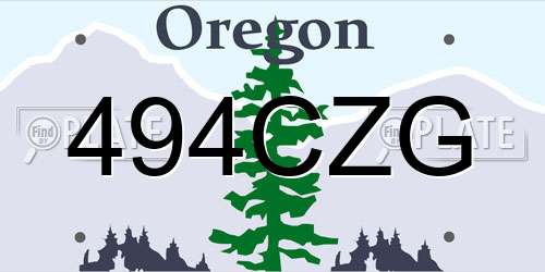 494CZG Oregon License Plate