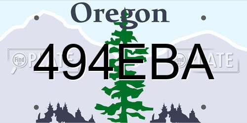 494EBA Oregon License Plate
