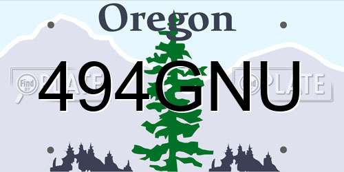 494GNU Oregon License Plate