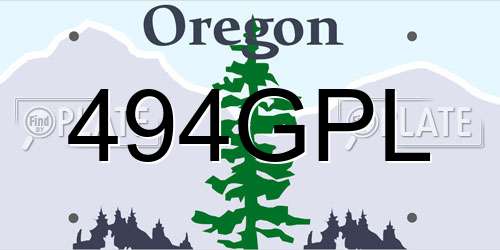 494GPL Oregon License Plate