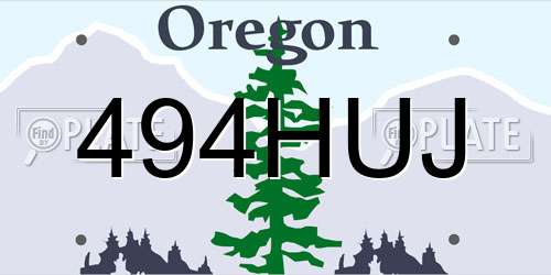 494HUJ Oregon License Plate