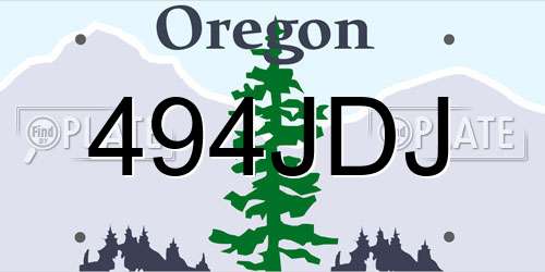 494JDJ Oregon License Plate