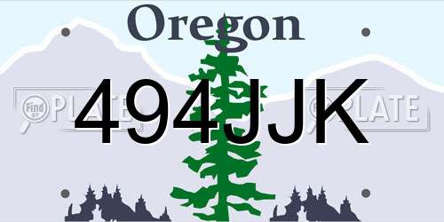 494JJK Oregon License Plate