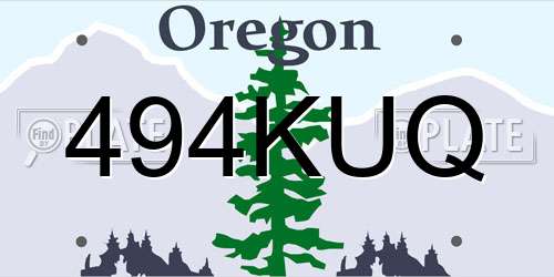 494KUQ Oregon License Plate
