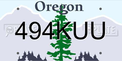 494KUU Oregon License Plate
