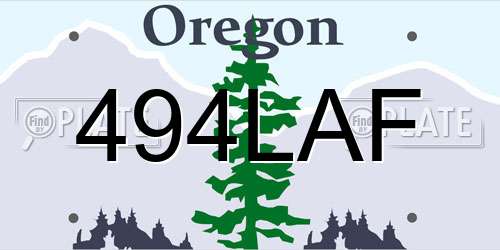 494LAF Oregon License Plate