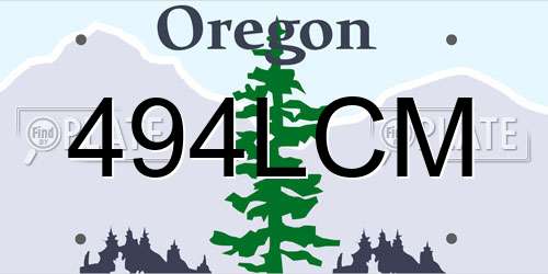 494LCM Oregon License Plate