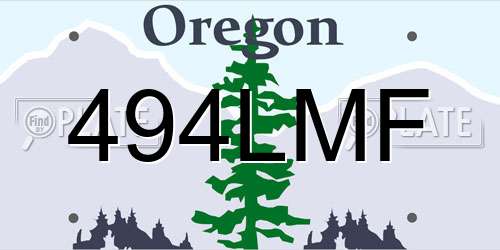 494LMF Oregon License Plate