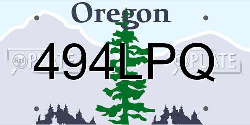 494LPQ Oregon License Plate