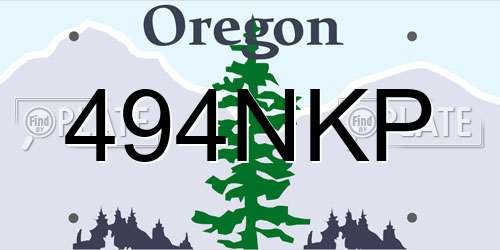 494NKP Oregon License Plate