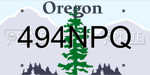 494NPQ Oregon License Plate