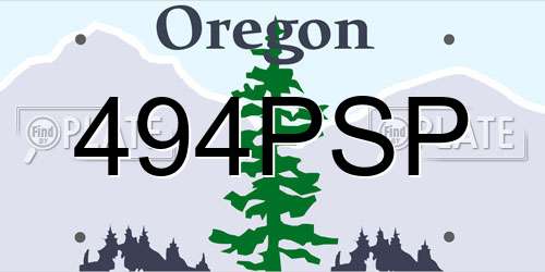 494PSP Oregon License Plate