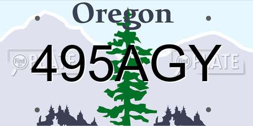 495AGY Oregon License Plate