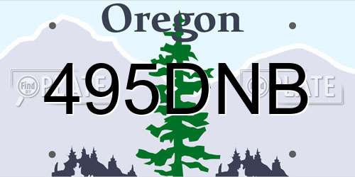 495DNB Oregon License Plate