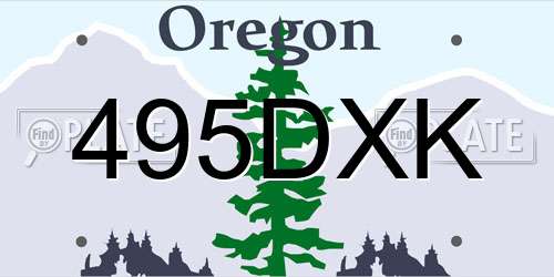 495DXK Oregon License Plate