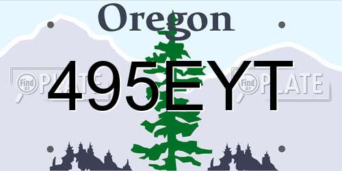 495EYT Oregon License Plate