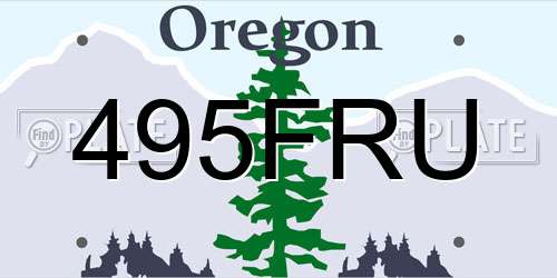 495FRU Oregon License Plate