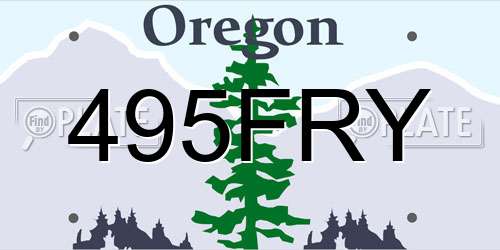 495FRY Oregon License Plate