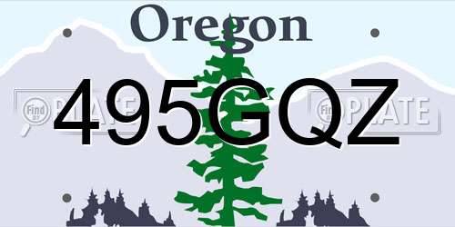 495GQZ Oregon License Plate