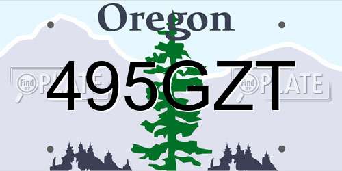 495GZT Oregon License Plate