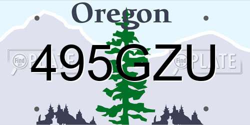 495GZU Oregon License Plate
