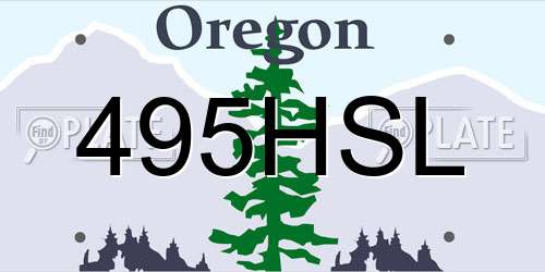 495HSL Oregon License Plate