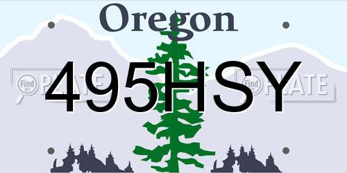 495HSY Oregon License Plate