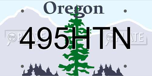 495HTN Oregon License Plate