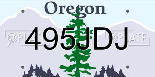 495JDJ Oregon License Plate