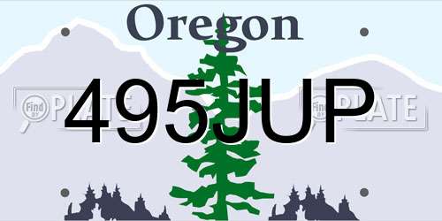 495JUP Oregon License Plate