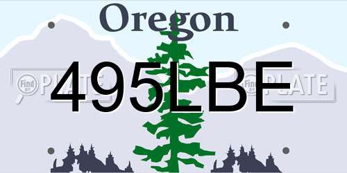 495LBE Oregon License Plate