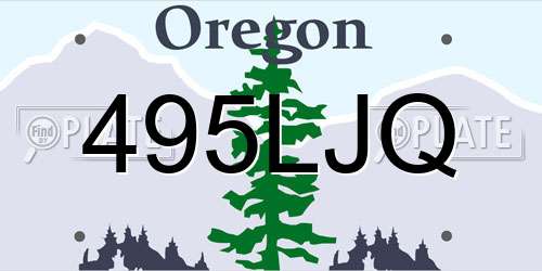 495LJQ Oregon License Plate