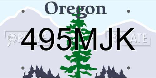 495MJK Oregon License Plate