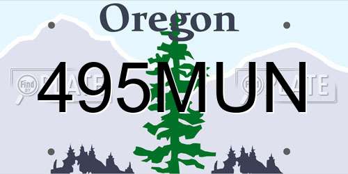 495MUN Oregon License Plate