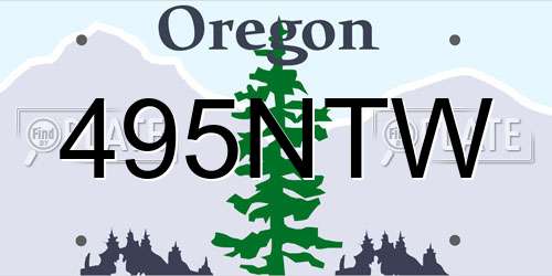 495NTW Oregon License Plate