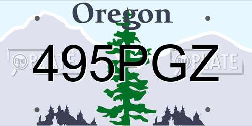 495PGZ Oregon License Plate