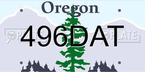 496DAT Oregon License Plate