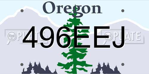 496EEJ Oregon License Plate