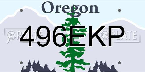 496EKP Oregon License Plate