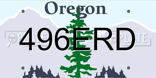 496ERD Oregon License Plate