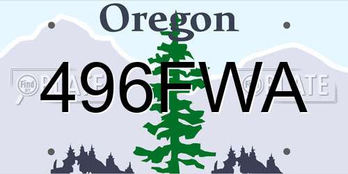 496FWA Oregon License Plate