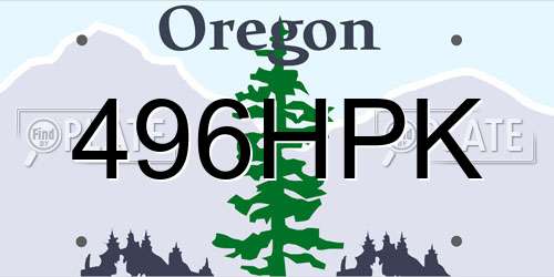 496HPK Oregon License Plate