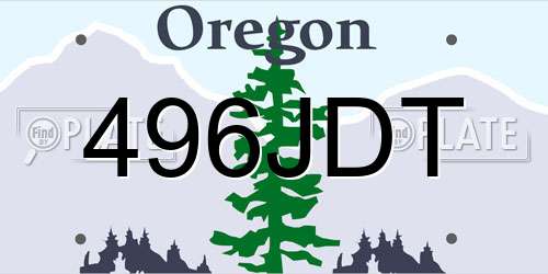 496JDT Oregon License Plate