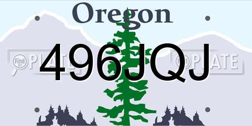 496JQJ Oregon License Plate