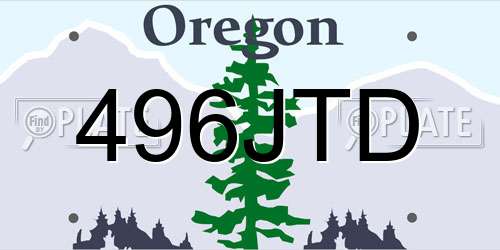 496JTD Oregon License Plate