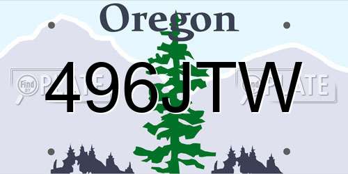 496JTW Oregon License Plate