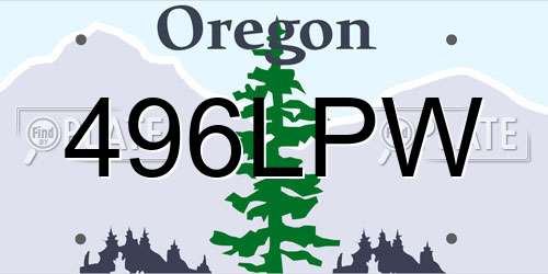 496LPW Oregon License Plate
