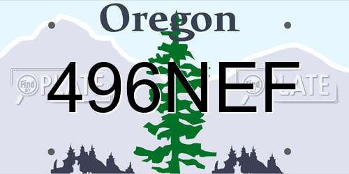 496NEF Oregon License Plate