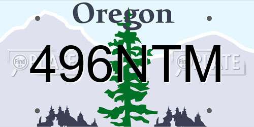 496NTM Oregon License Plate